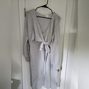 Isabel Maternity Grey Wrap Sweater Dress
